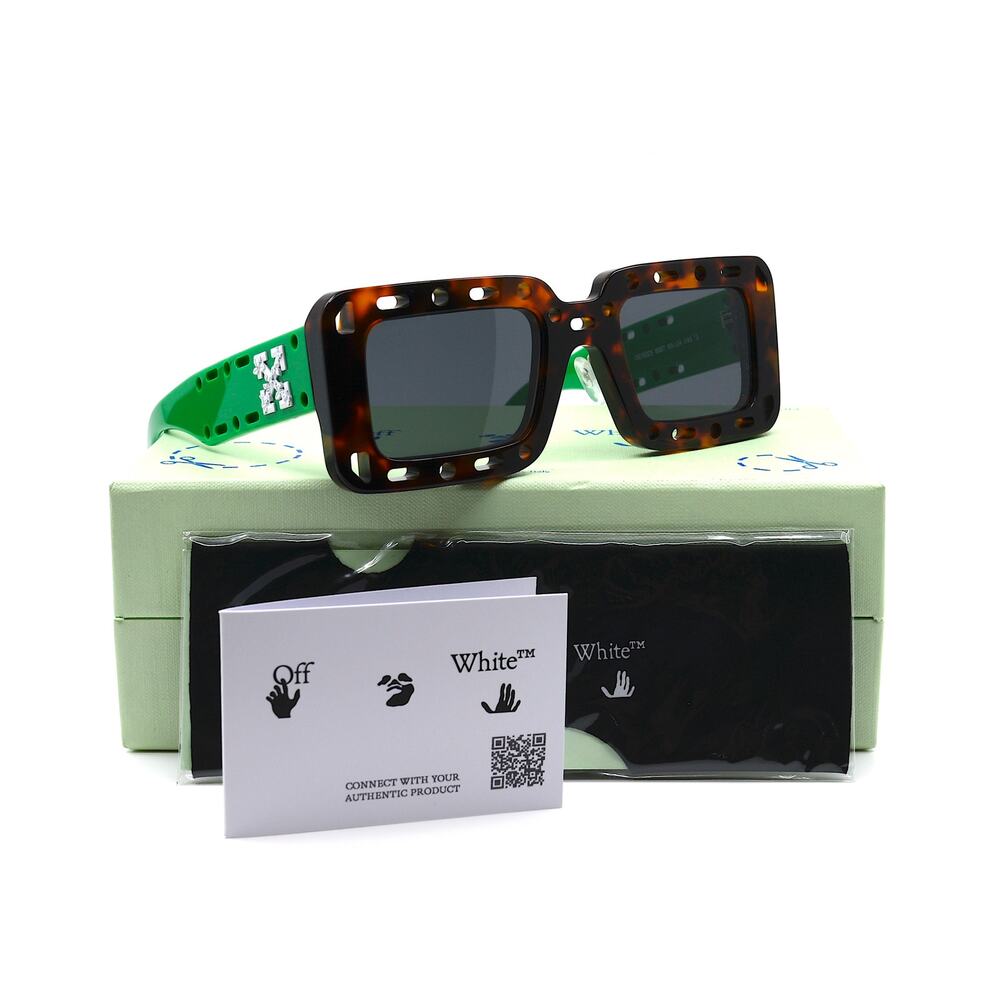 NEW! OFF-WHITE ATLANTIC OER1025 6007 HAVANA/GREEN GREY AUTHENTIC SUNGLAS… - Picture 12 of 13